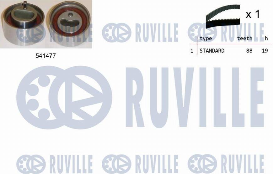 Ruville 550363 - Комплект зубчатого ремня ГРМ autosila-amz.com