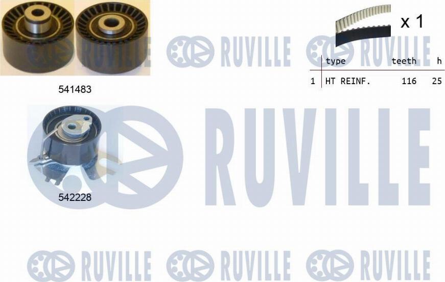 Ruville 550367 - Комплект зубчатого ремня ГРМ autosila-amz.com