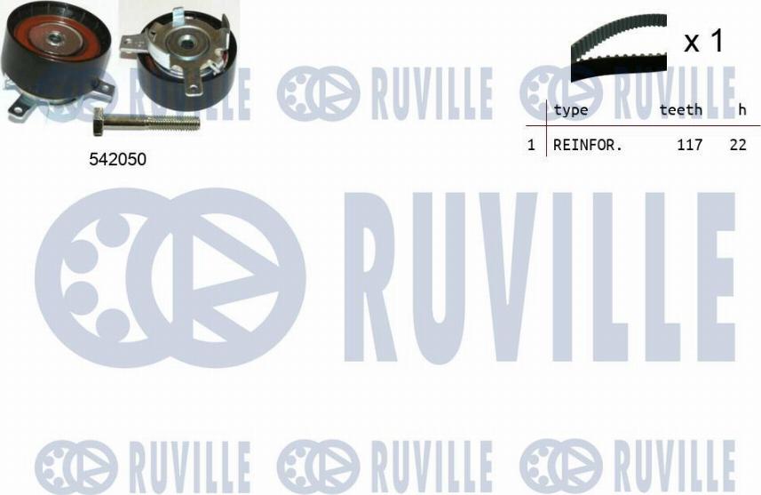 Ruville 550304 - Комплект зубчатого ремня ГРМ autosila-amz.com