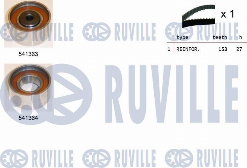 Ruville 550307 - Комплект зубчатого ремня ГРМ autosila-amz.com