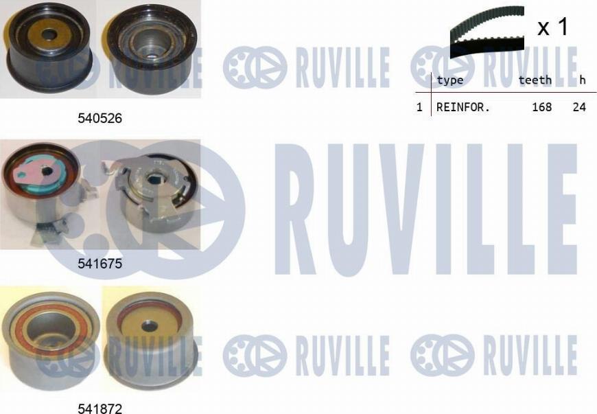 Ruville 550318 - Комплект зубчатого ремня ГРМ autosila-amz.com