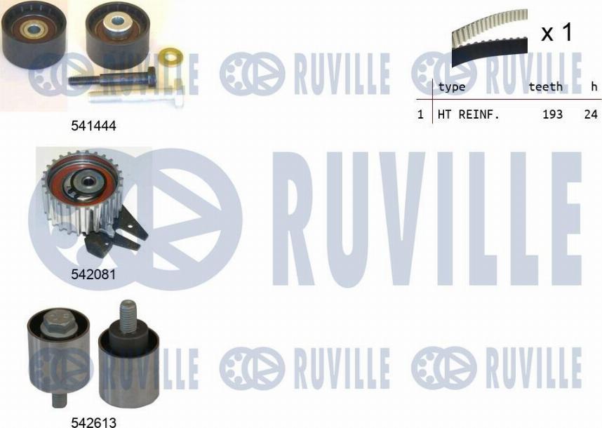 Ruville 550389 - Комплект зубчатого ремня ГРМ autosila-amz.com