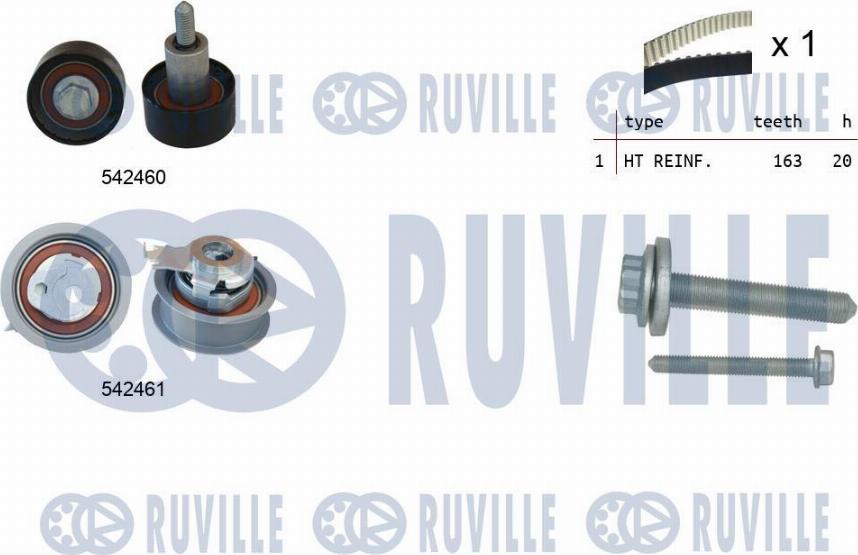 Ruville 550384 - Комплект зубчатого ремня ГРМ autosila-amz.com