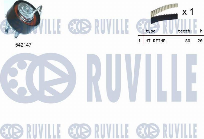 Ruville 550388 - Комплект зубчатого ремня ГРМ autosila-amz.com
