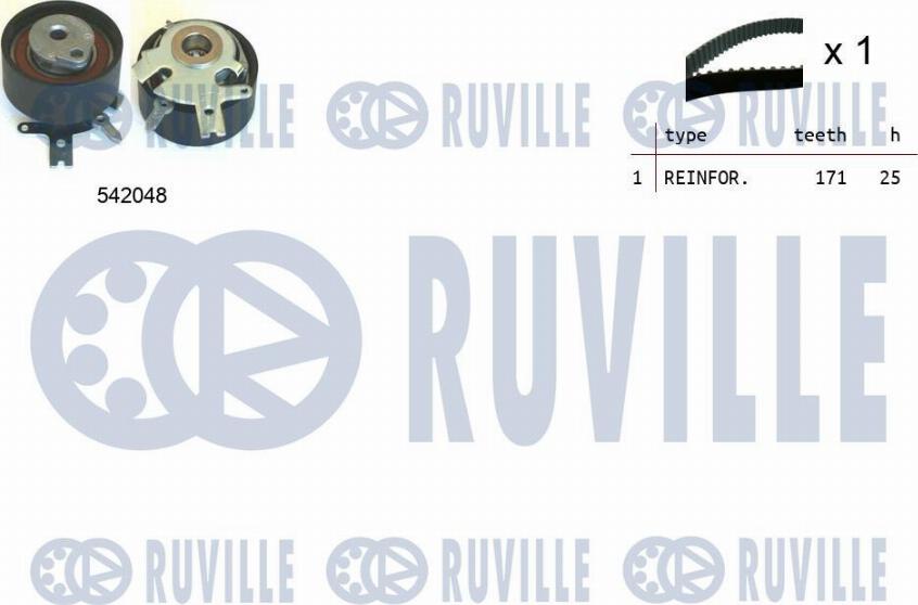 Ruville 550339 - Комплект зубчатого ремня ГРМ autosila-amz.com