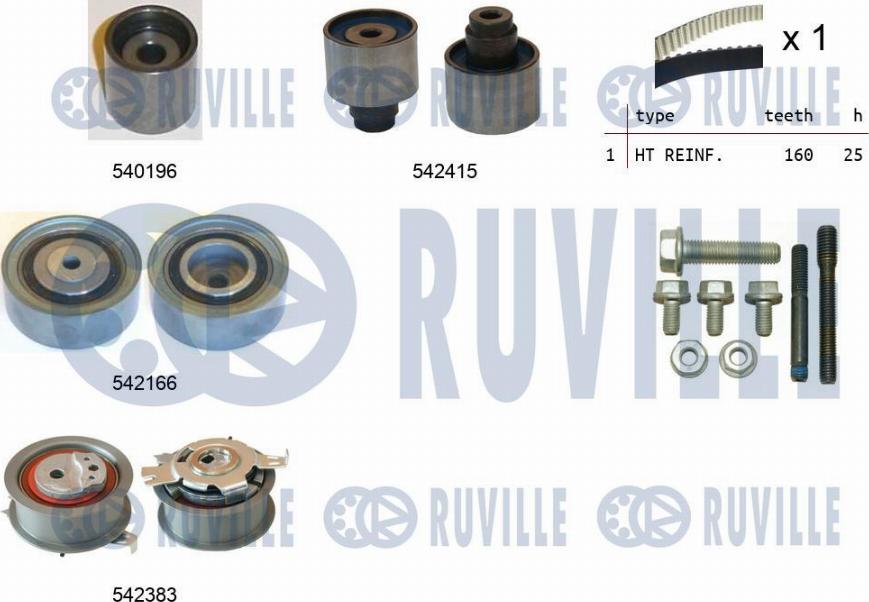 Ruville 550335 - Комплект зубчатого ремня ГРМ autosila-amz.com