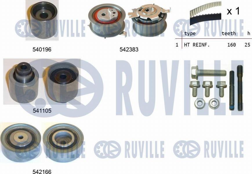 Ruville 550333 - 77TBK0148 Комплект ремня ГРМ autosila-amz.com