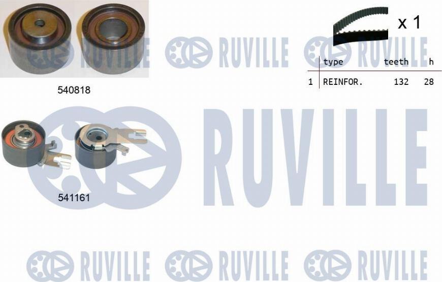 Ruville 550326 - Комплект зубчатого ремня ГРМ autosila-amz.com