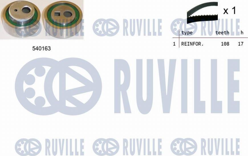 Ruville 550328 - Комплект зубчатого ремня ГРМ autosila-amz.com