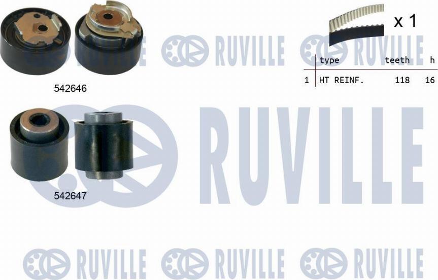 Ruville 550377 - Комплект зубчатого ремня ГРМ autosila-amz.com