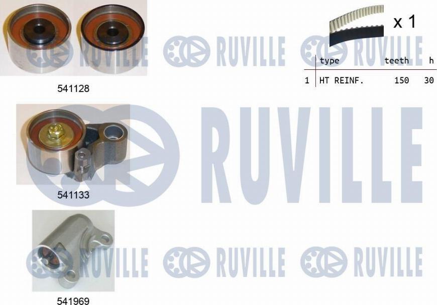 Ruville 550291 - Комплект зубчатого ремня ГРМ autosila-amz.com