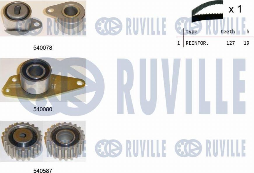 Ruville 550249 - Комплект зубчатого ремня ГРМ autosila-amz.com