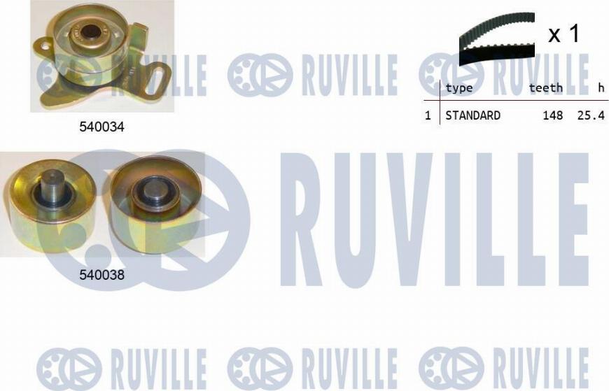 Ruville 550246 - Комплект зубчатого ремня ГРМ autosila-amz.com