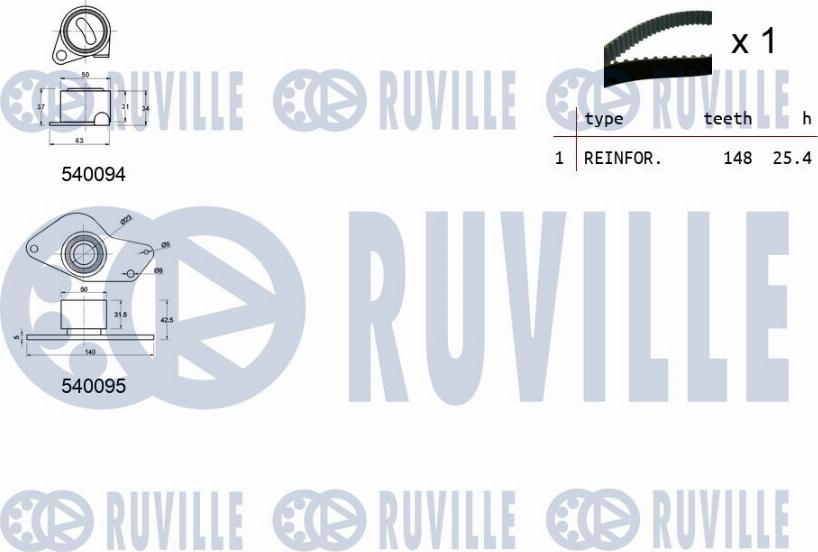 Ruville 550247 - Комплект зубчатого ремня ГРМ autosila-amz.com