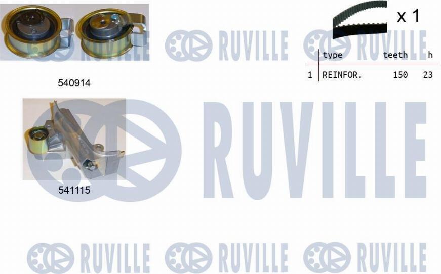 Ruville 550257 - Комплект зубчатого ремня ГРМ autosila-amz.com