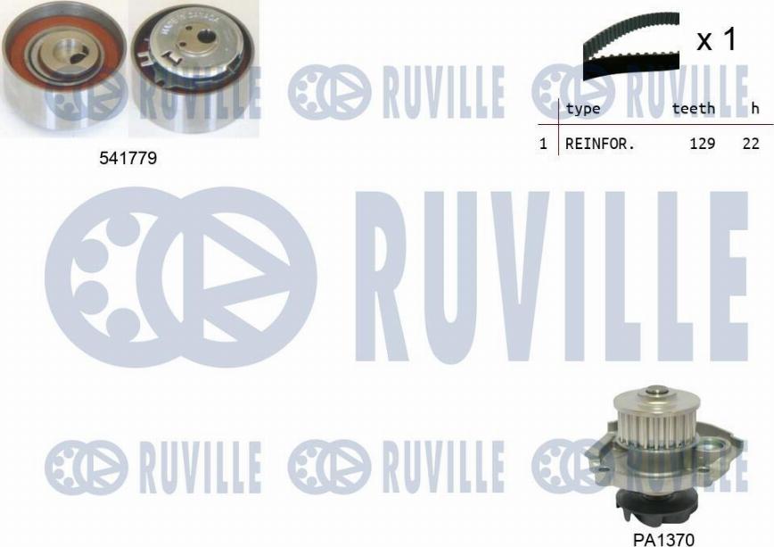 Ruville 5502641 - Водяной насос + комплект зубчатого ремня ГРМ autosila-amz.com