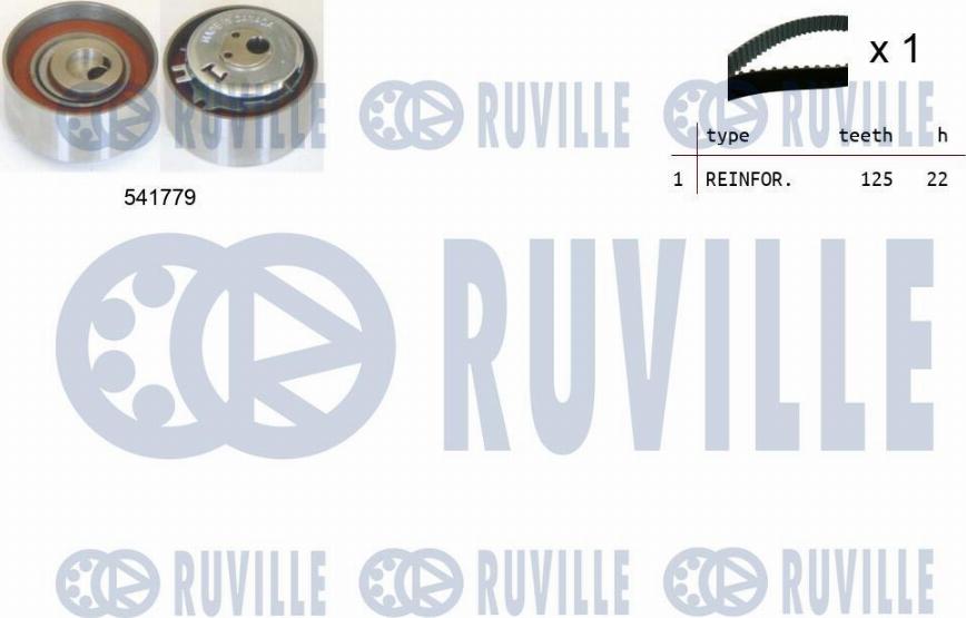 Ruville 550265 - Комплект зубчатого ремня ГРМ autosila-amz.com