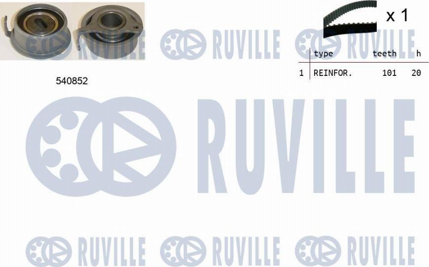 Ruville 550263 - Комплект зубчатого ремня ГРМ autosila-amz.com