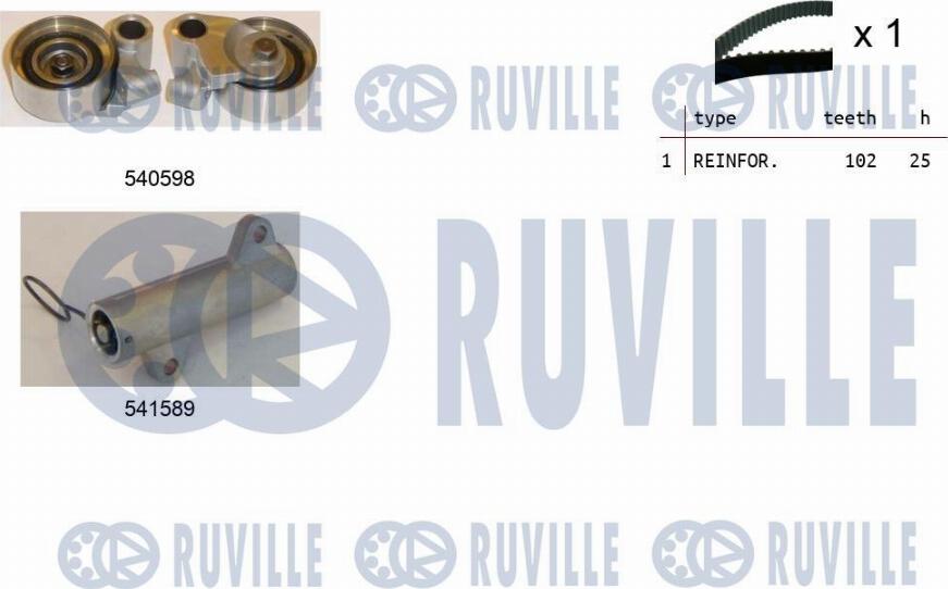 Ruville 550267 - Комплект зубчатого ремня ГРМ autosila-amz.com