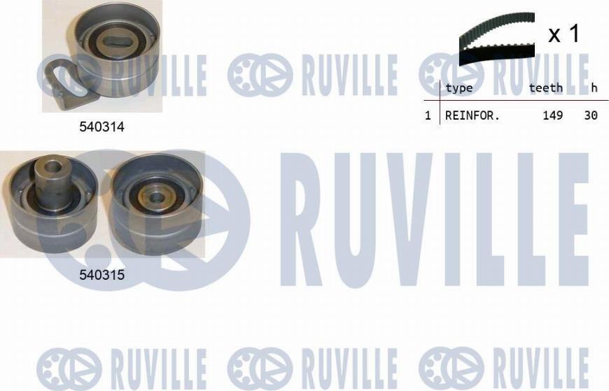 Ruville 550209 - Комплект зубчатого ремня ГРМ autosila-amz.com