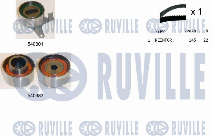 Ruville 550202 - Комплект зубчатого ремня ГРМ autosila-amz.com