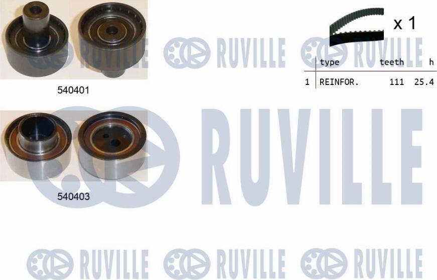 Ruville 550207 - Комплект зубчатого ремня ГРМ autosila-amz.com