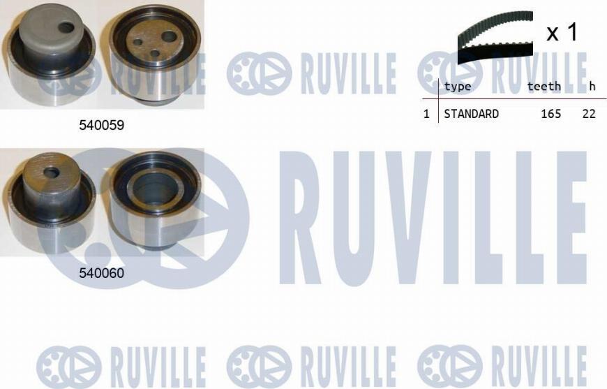 Ruville 550210 - Комплект зубчатого ремня ГРМ autosila-amz.com