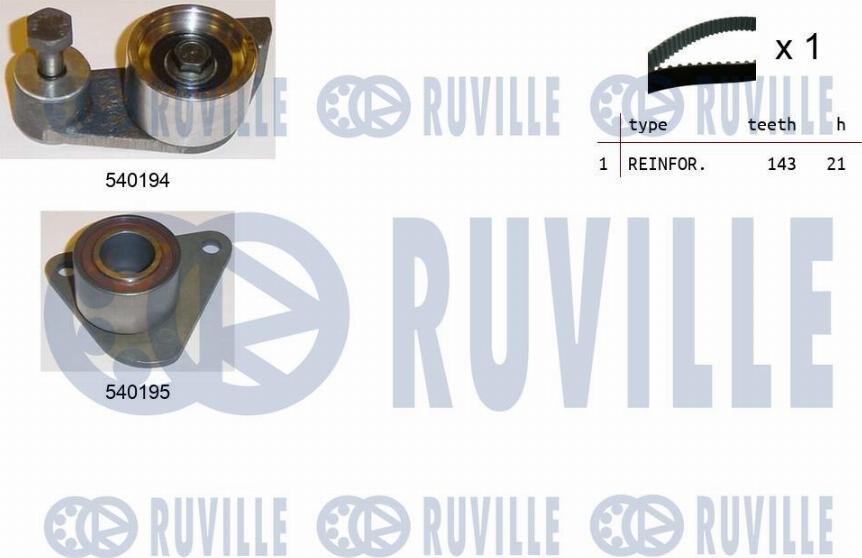 Ruville 550211 - Комплект зубчатого ремня ГРМ autosila-amz.com