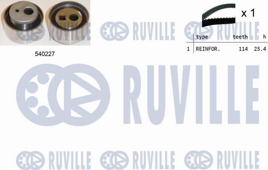 Ruville 550218 - Комплект зубчатого ремня ГРМ autosila-amz.com