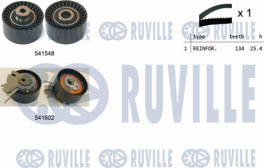 Ruville 550286 - Комплект зубчатого ремня ГРМ autosila-amz.com