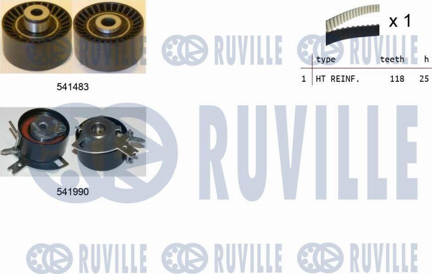 Ruville 550280 - Комплект зубчатого ремня ГРМ autosila-amz.com