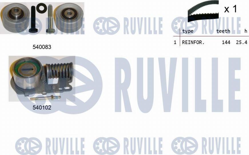 Ruville 550239 - Комплект зубчатого ремня ГРМ autosila-amz.com