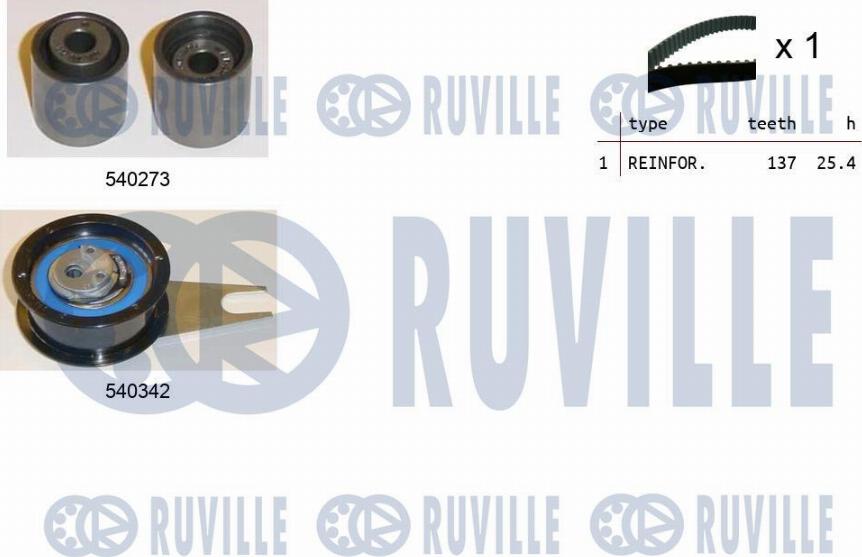 Ruville 550234 - Комплект зубчатого ремня ГРМ autosila-amz.com