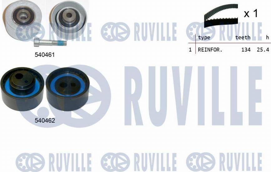 Ruville 550231 - Комплект зубчатого ремня ГРМ autosila-amz.com