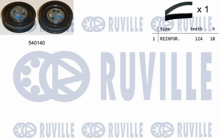 Ruville 550227 - Комплект зубчатого ремня ГРМ autosila-amz.com