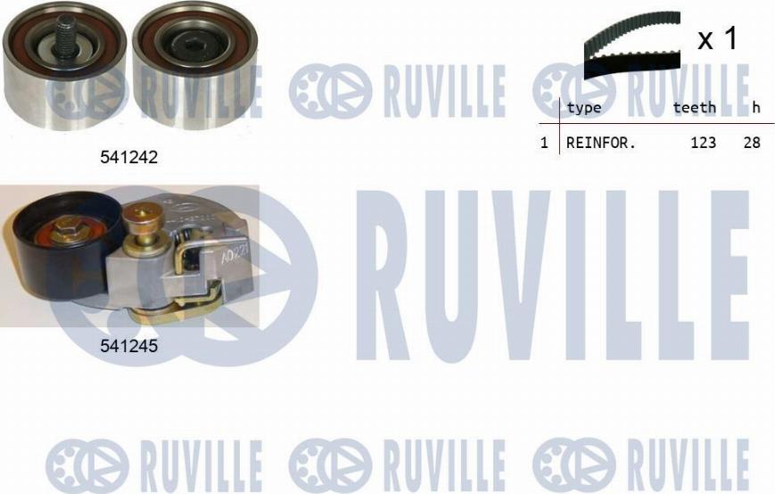 Ruville 550275 - Комплект зубчатого ремня ГРМ autosila-amz.com