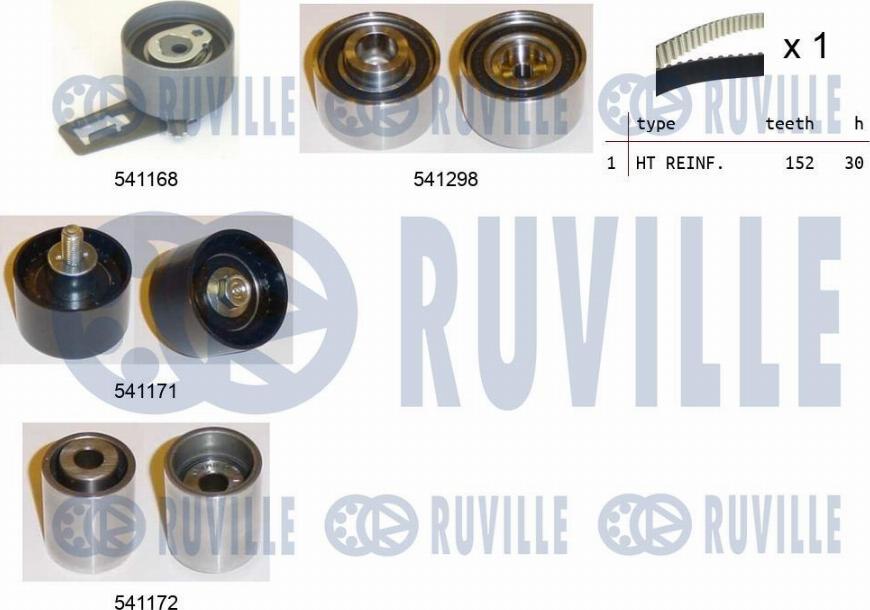 Ruville 550273 - Комплект зубчатого ремня ГРМ autosila-amz.com