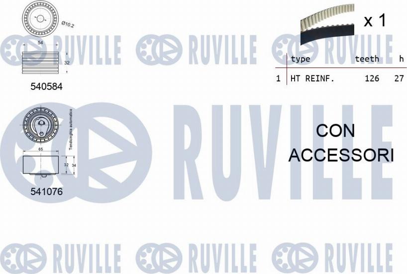 Ruville 5502771 - Водяной насос + комплект зубчатого ремня ГРМ autosila-amz.com