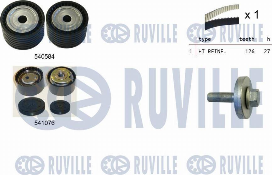 Ruville 550277 - Комплект зубчатого ремня ГРМ autosila-amz.com