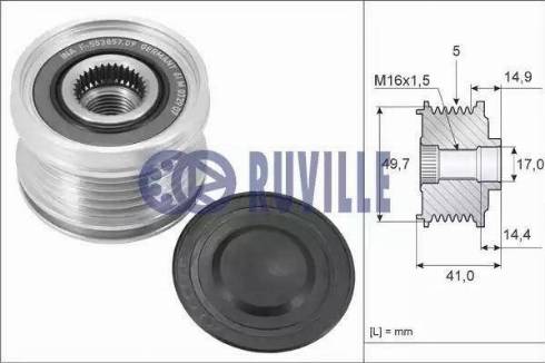 Ruville 55169 - Шкив генератора, муфта autosila-amz.com