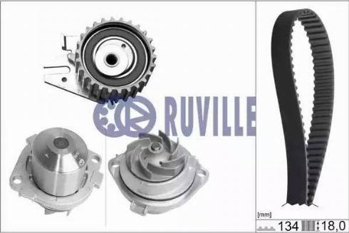 Ruville 55831701 - Водяной насос + комплект зубчатого ремня ГРМ autosila-amz.com