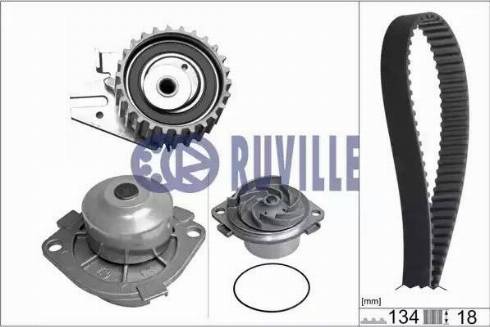 Ruville 55831702 - Водяной насос + комплект зубчатого ремня ГРМ autosila-amz.com