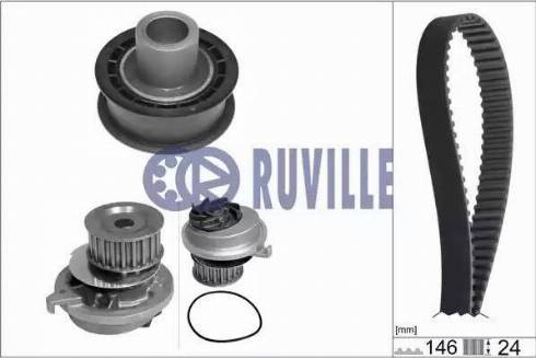 Ruville 55301701 - Водяной насос + комплект зубчатого ремня ГРМ autosila-amz.com