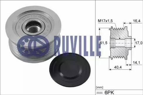 Ruville 55376 - Шкив генератора, муфта autosila-amz.com