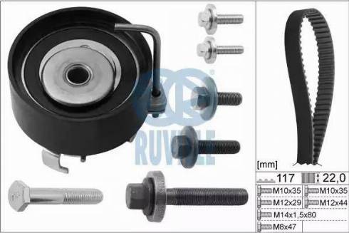 Ruville 5528270 - Комплект зубчатого ремня ГРМ autosila-amz.com