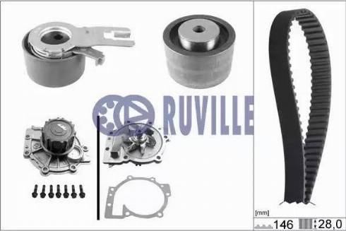 Ruville 56521701 - Водяной насос + комплект зубчатого ремня ГРМ autosila-amz.com