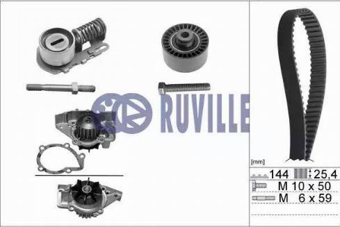 Ruville 56623701 - Водяной насос + комплект зубчатого ремня ГРМ autosila-amz.com
