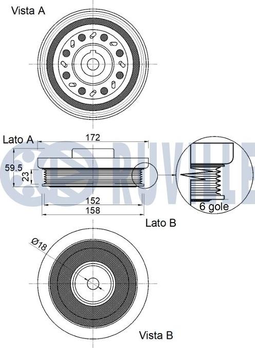 Ruville 520408 - Шкив коленчатого вала autosila-amz.com