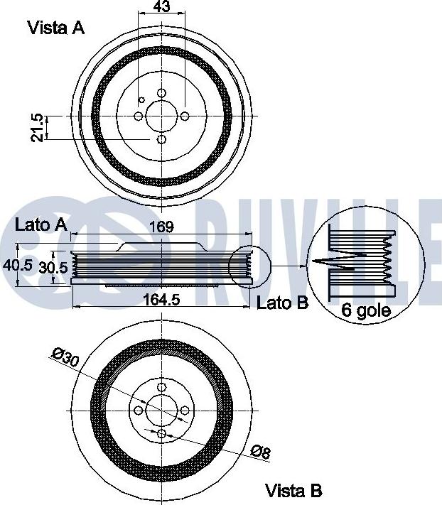 Ruville 520224 - Шкив коленчатого вала autosila-amz.com