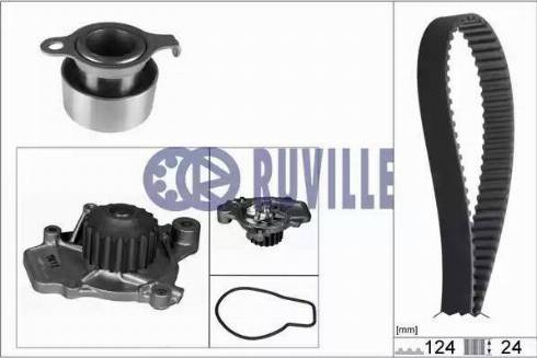 Ruville 57401721 - Водяной насос + комплект зубчатого ремня ГРМ autosila-amz.com
